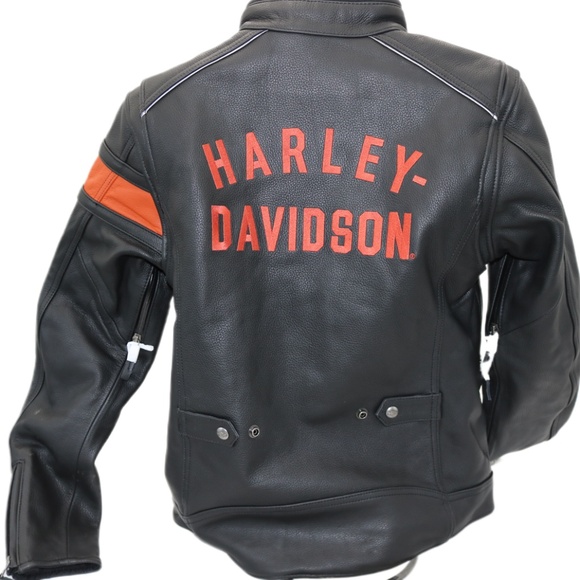 98005-22VW NWT HARLEY-DAVIDSON WOMENS LEATHER JACKET HWY-100 WATERPROOF - Picture 5 of 6